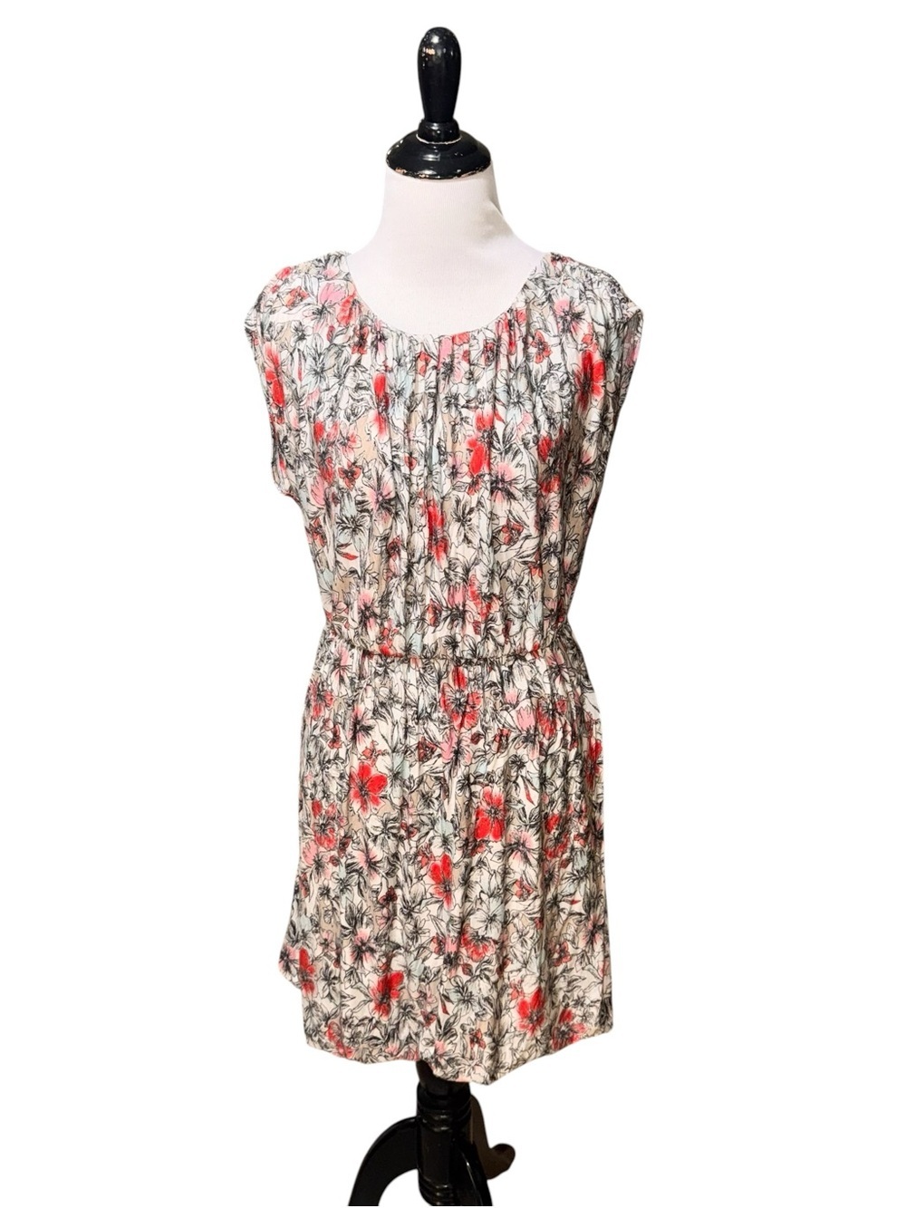 Candies Women's M Medium Sleeveless Dress Elastic Waist Floral Print Knee Length